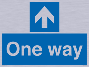One way with up directional arrow